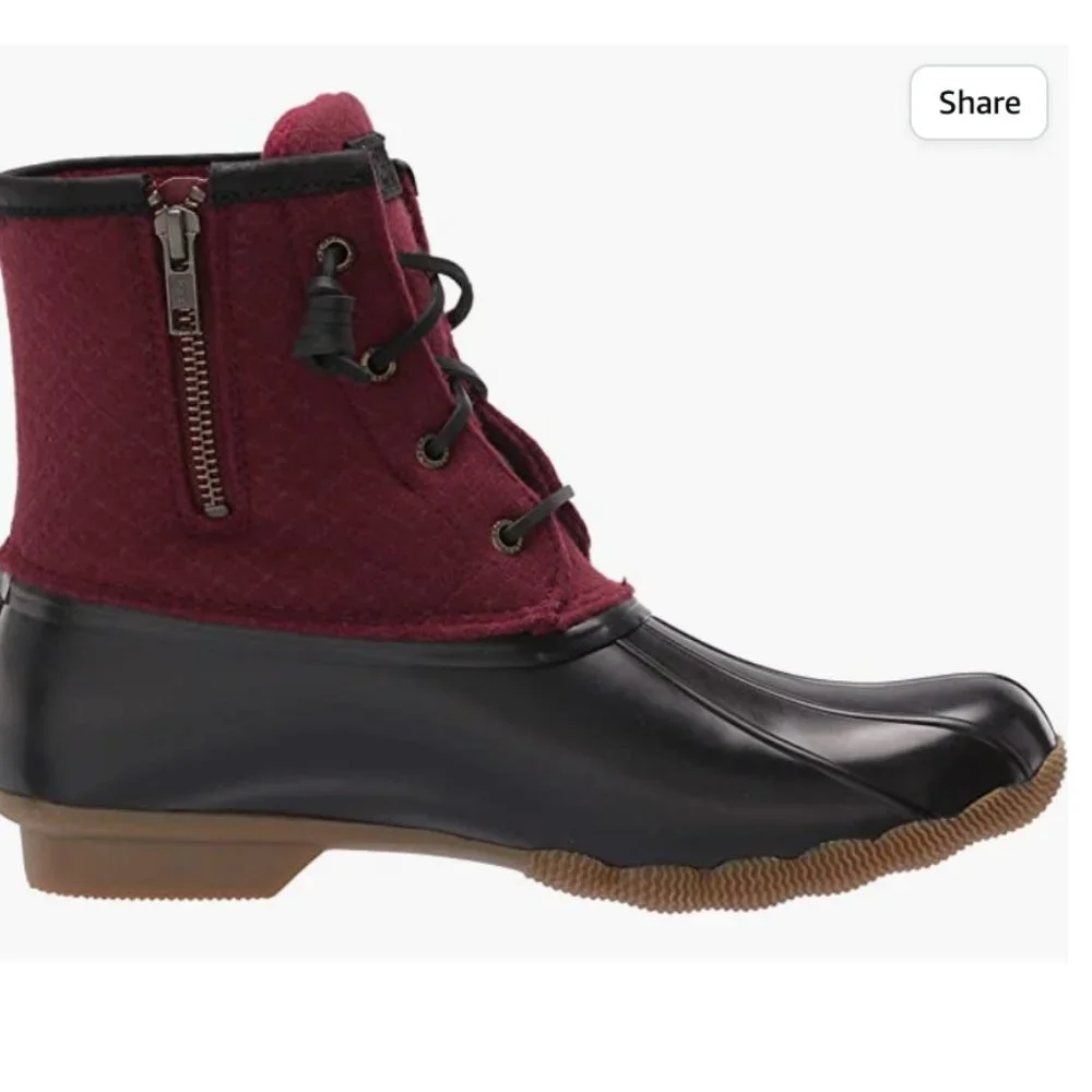 New in Box Sperry Women's Saltwater duck Emboss Wool snow Boots - Picture 4 of 7